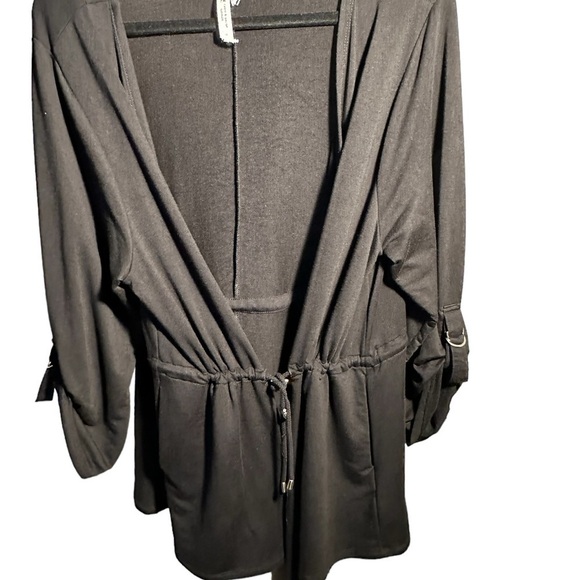 Cable & Gauge Woman Drawstring Black Cotton Jacket Size 1X - Picture 2 of 10